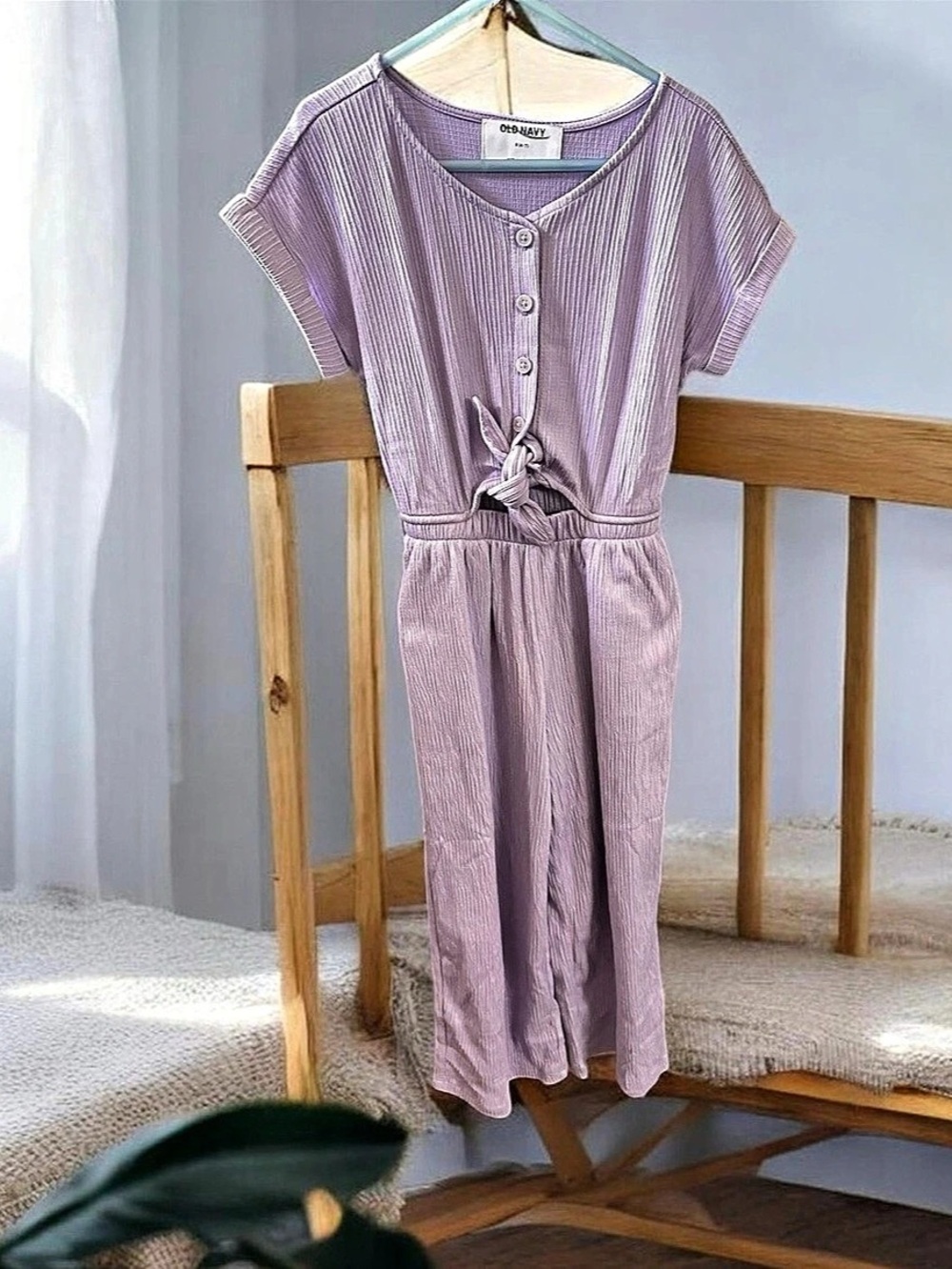 Old Navy Striped Jumpsuit in Purple Size Small NWT